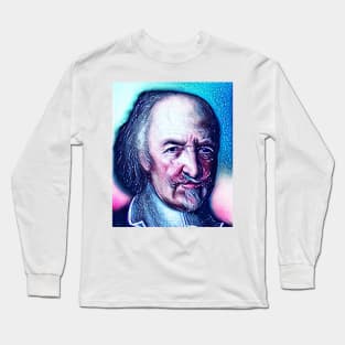 Thomas Hobbes Snowy Portrait | Thomas Hobbes Artwork 13 Long Sleeve T-Shirt